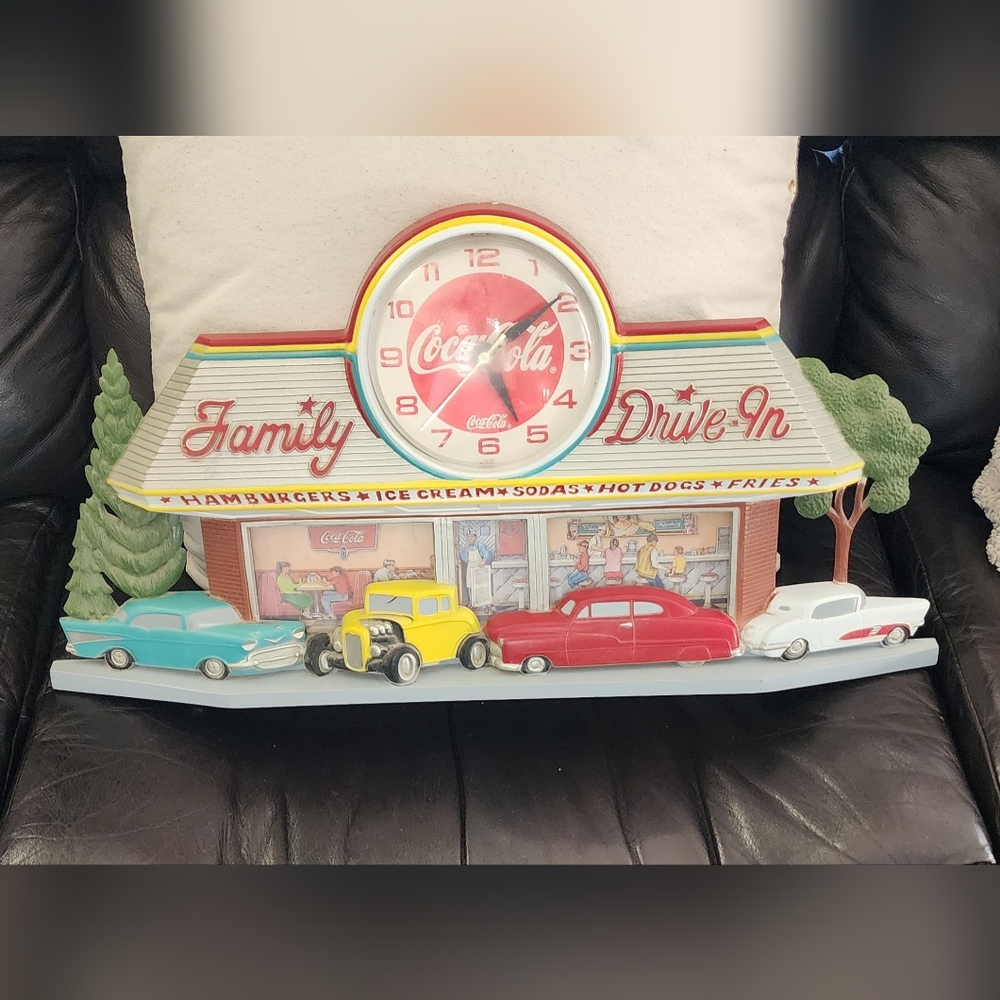 Coca-Cola family drive-inn wall clock